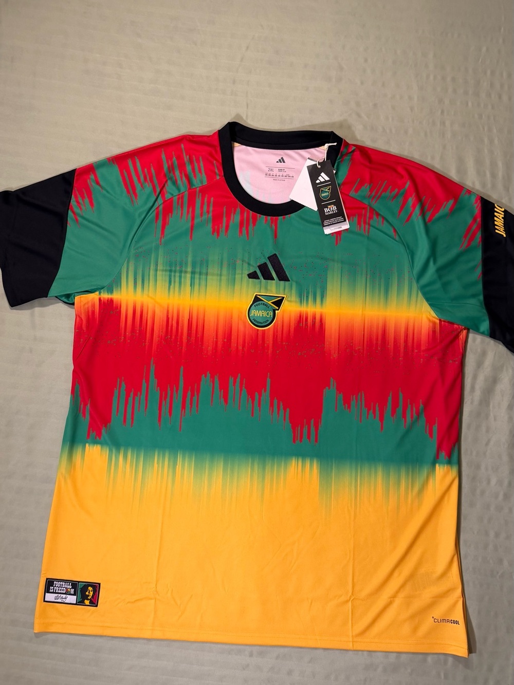 adidas Men's Jamaica Gradient Red Green Yellow Football Jersey